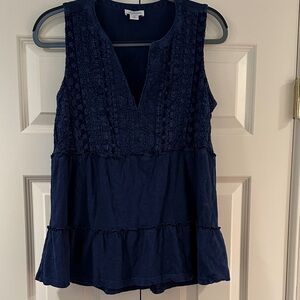 Sundance sleeveless top - navy blue size M